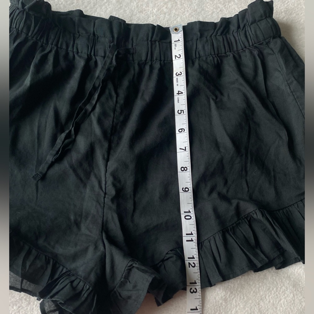 J Crew Cotton voile ruffle beach short black small - Picture 11 of 15